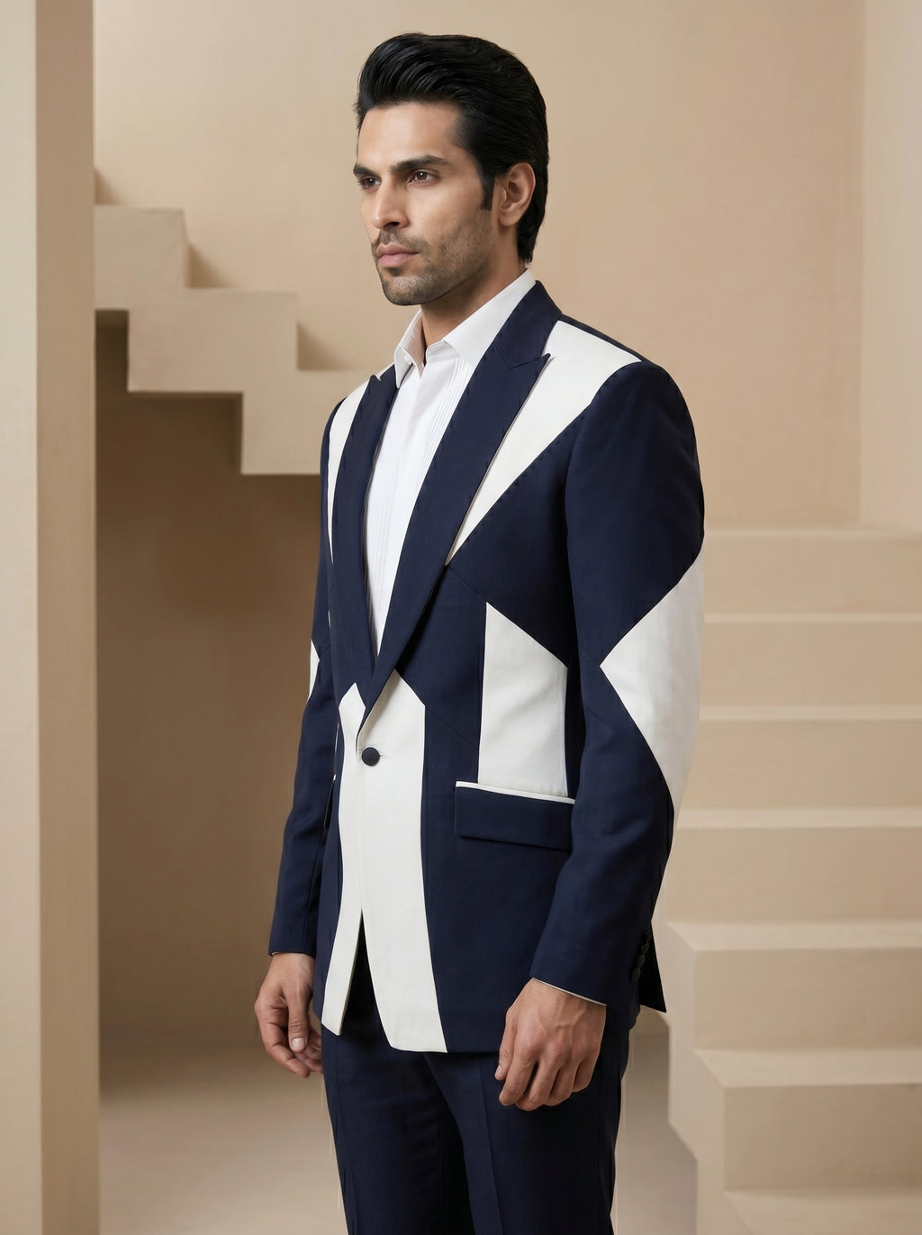 Blue Japanese Patch Work Suit