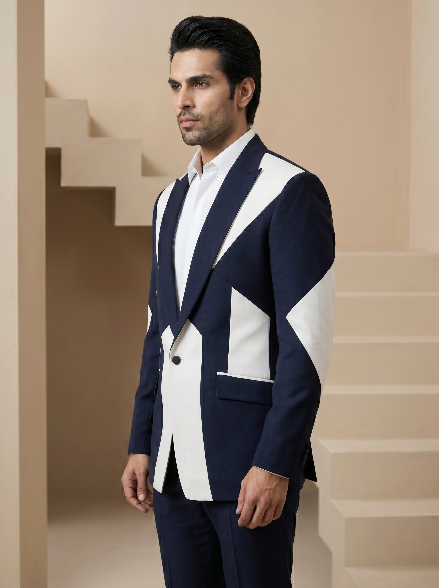 Blue Japanese Patch Work Suit