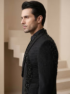 Black Japanese Hand Embroidered Tuxedo