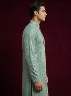 Silk Mirror Embroidered Kurta Pajama