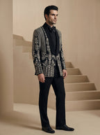 Black Japanese Hand Embroidered Tuxedo