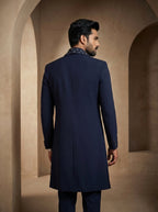 Blue hand Embroidered Indo Western