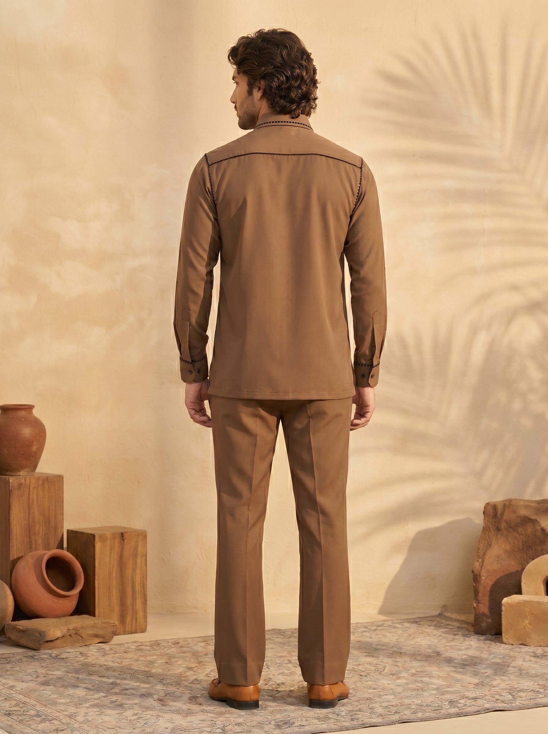 Hand embroidered designer shirts with same pants (SH-NU09)