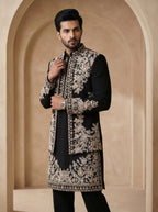 Black thread work & Hand Embroidered Indo Western