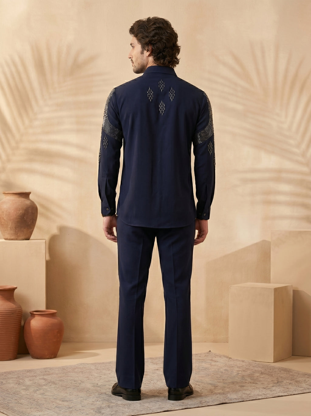 Hand embroidered designer shirts with same pants (SH-NU08)