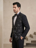 Black Japanese Hand Embroidered Tuxedo