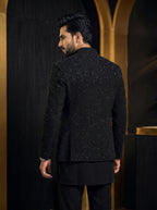 Hand Embroidered Front open Indo western with v neck kurta
