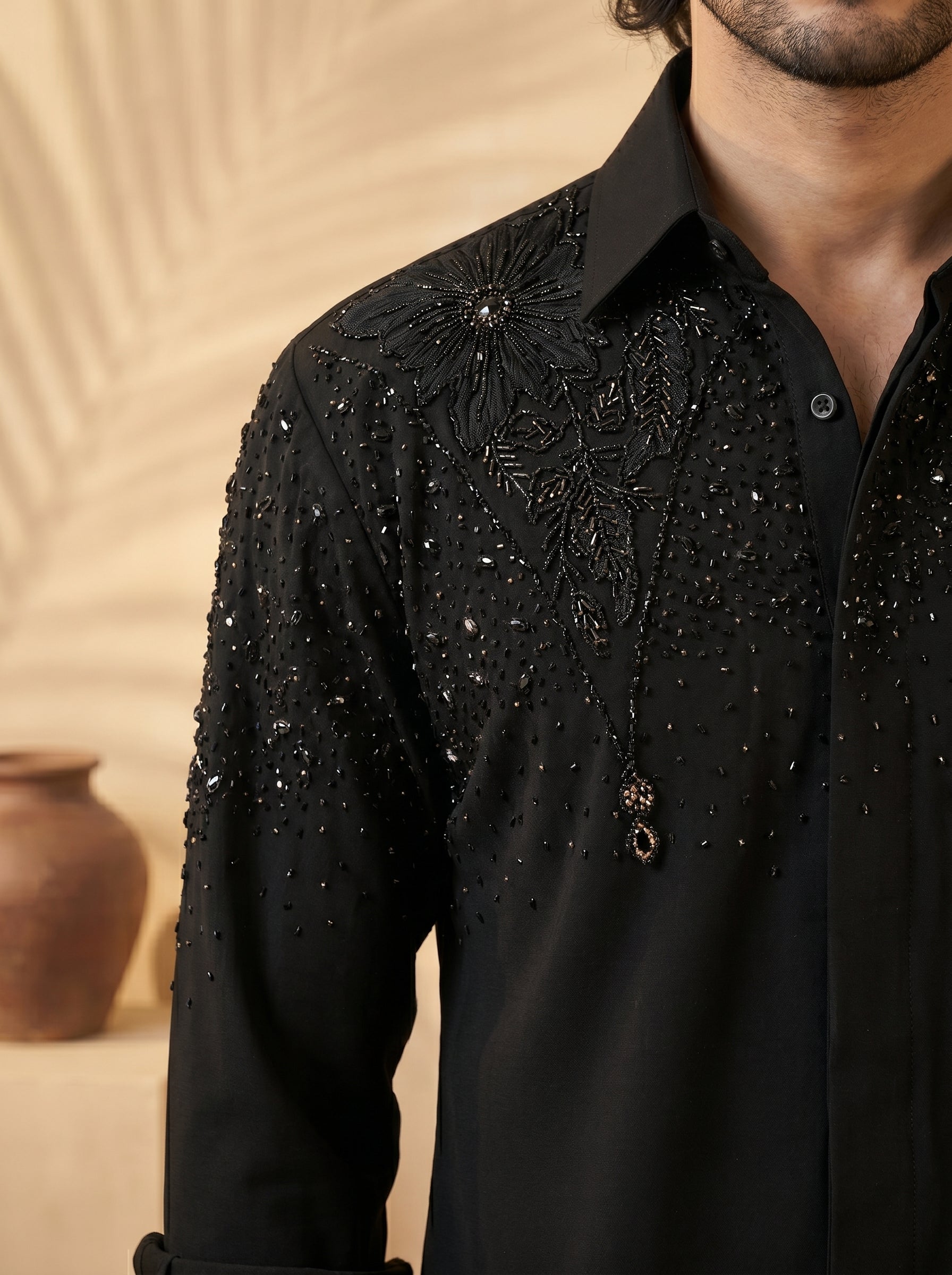 Hand embroidered designer shirts with same pants (SH-NU06)
