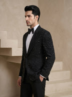 Black Japanese Hand Embroidered Tuxedo