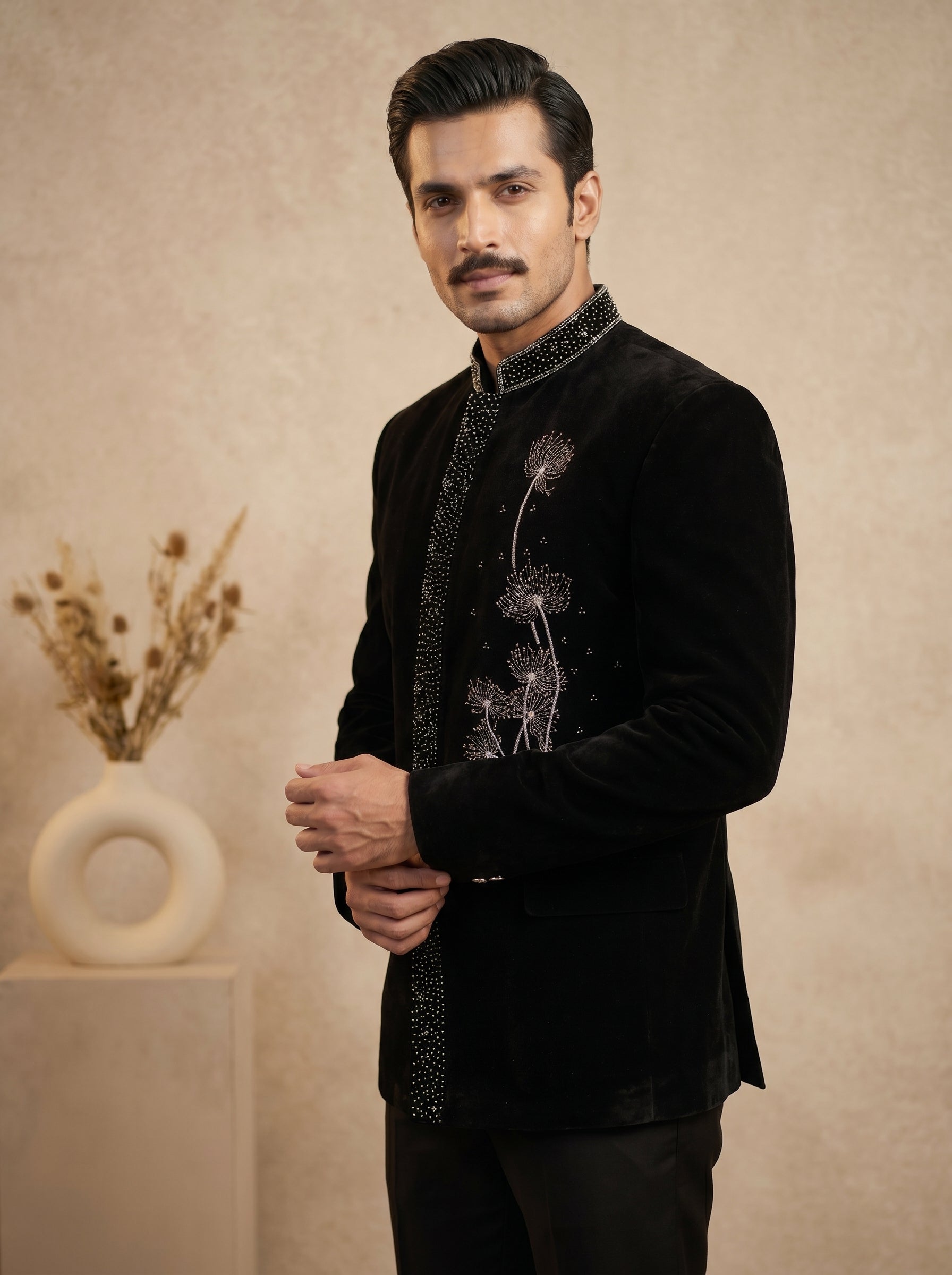 Velvet hand embroidered jodhpuri