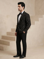 Black Japanese Hand Embroidered Tuxedo