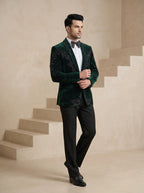 Green Velvet Hand Embroidered Tuxedo
