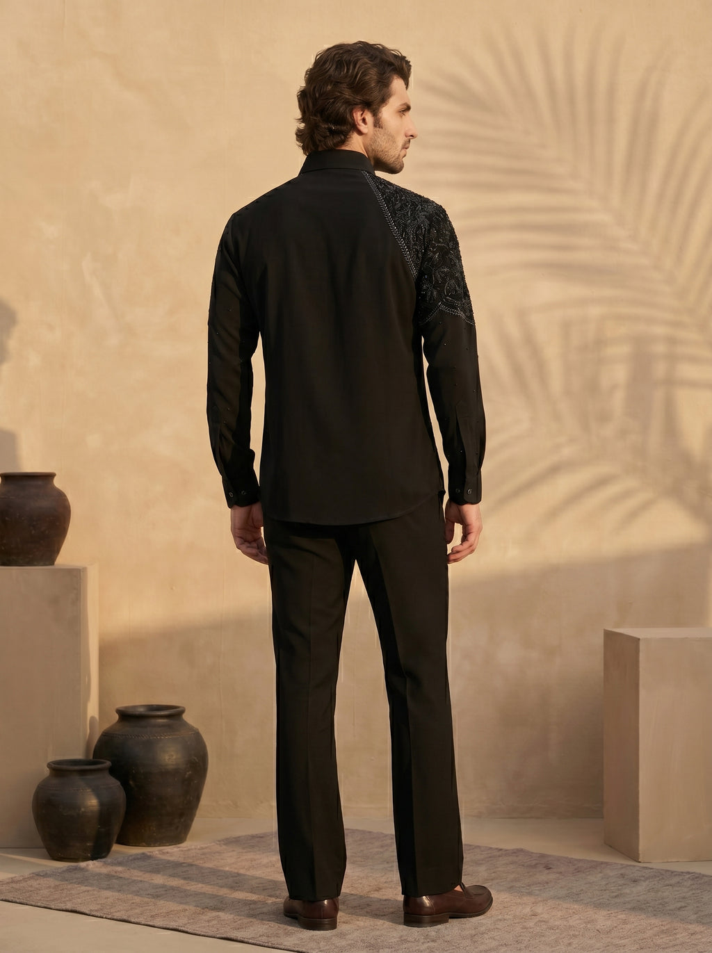 Hand embroidered designer shirts with same pants (SH-NU10)