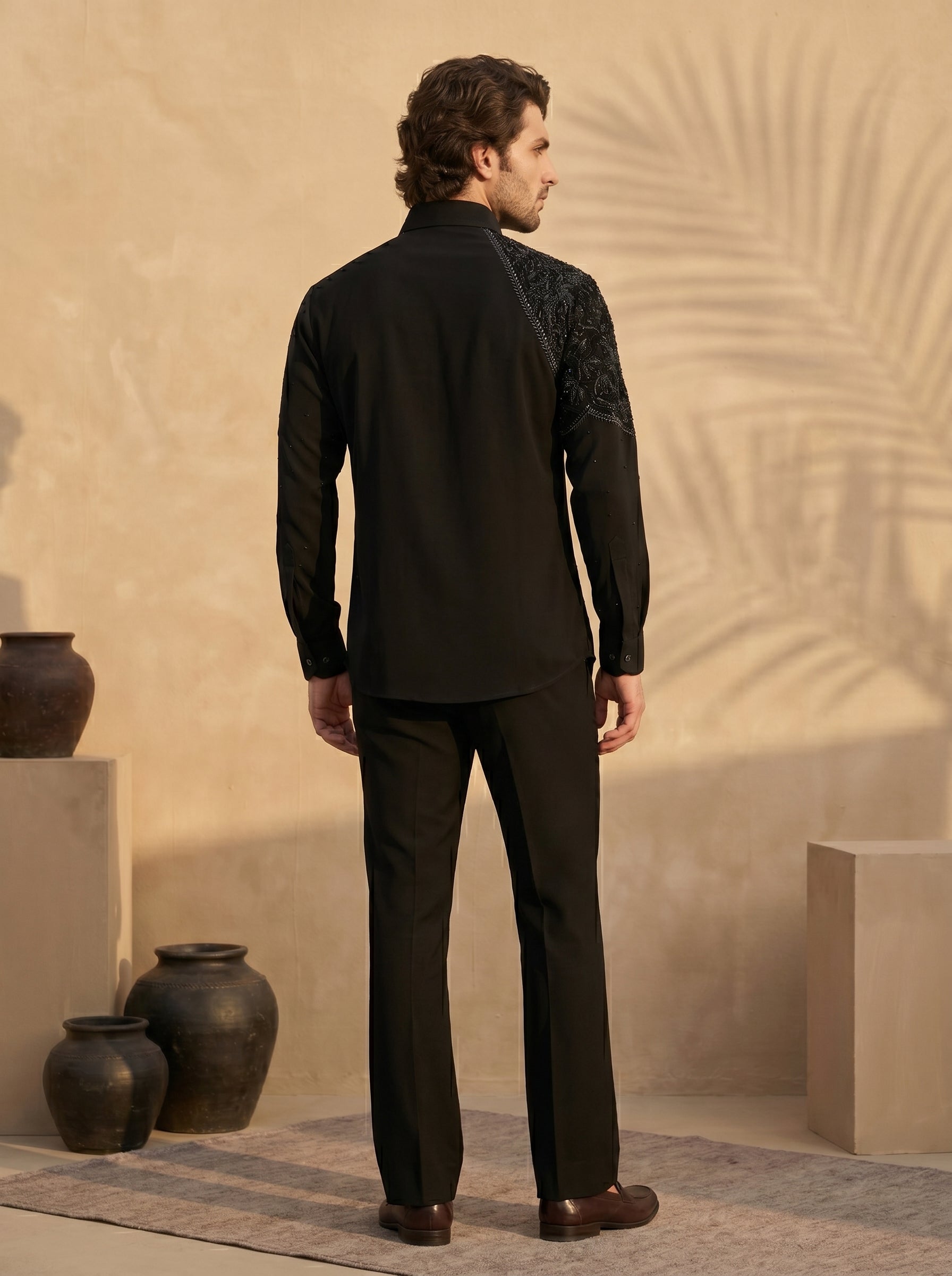 Hand embroidered designer shirts with same pants (SH-NU10)