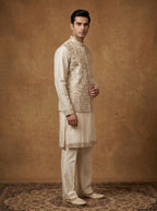 Silk Kurta Pajama Waistcoat Set