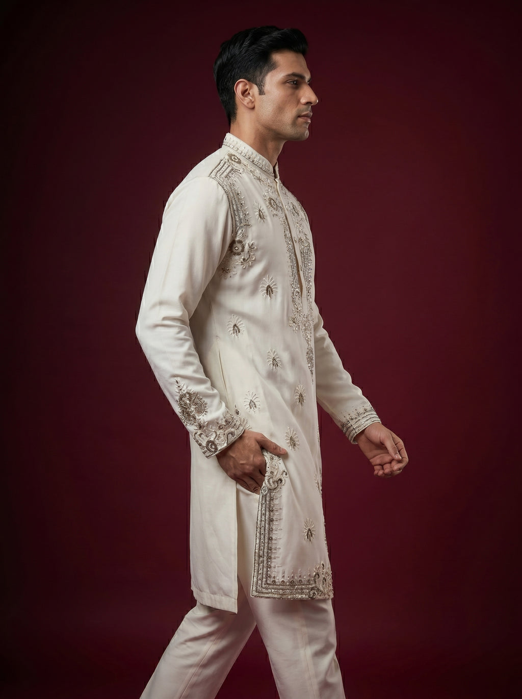 Japanese Hand Embroidered Kurta Pajama