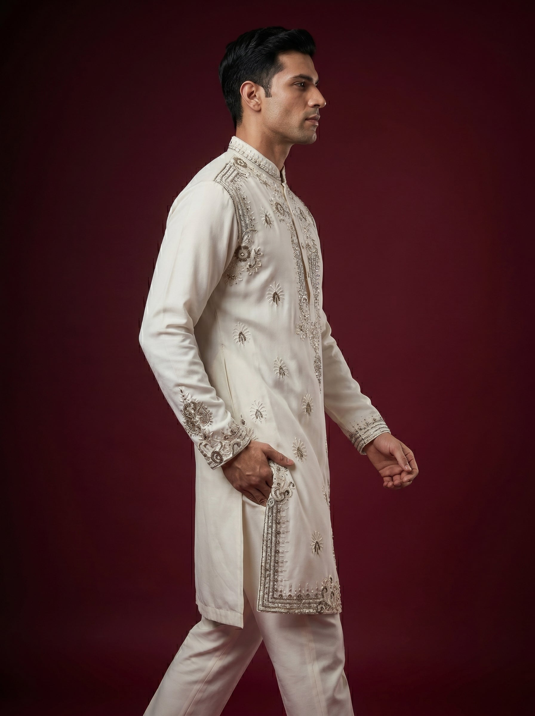 Japanese Hand Embroidered Kurta Pajama