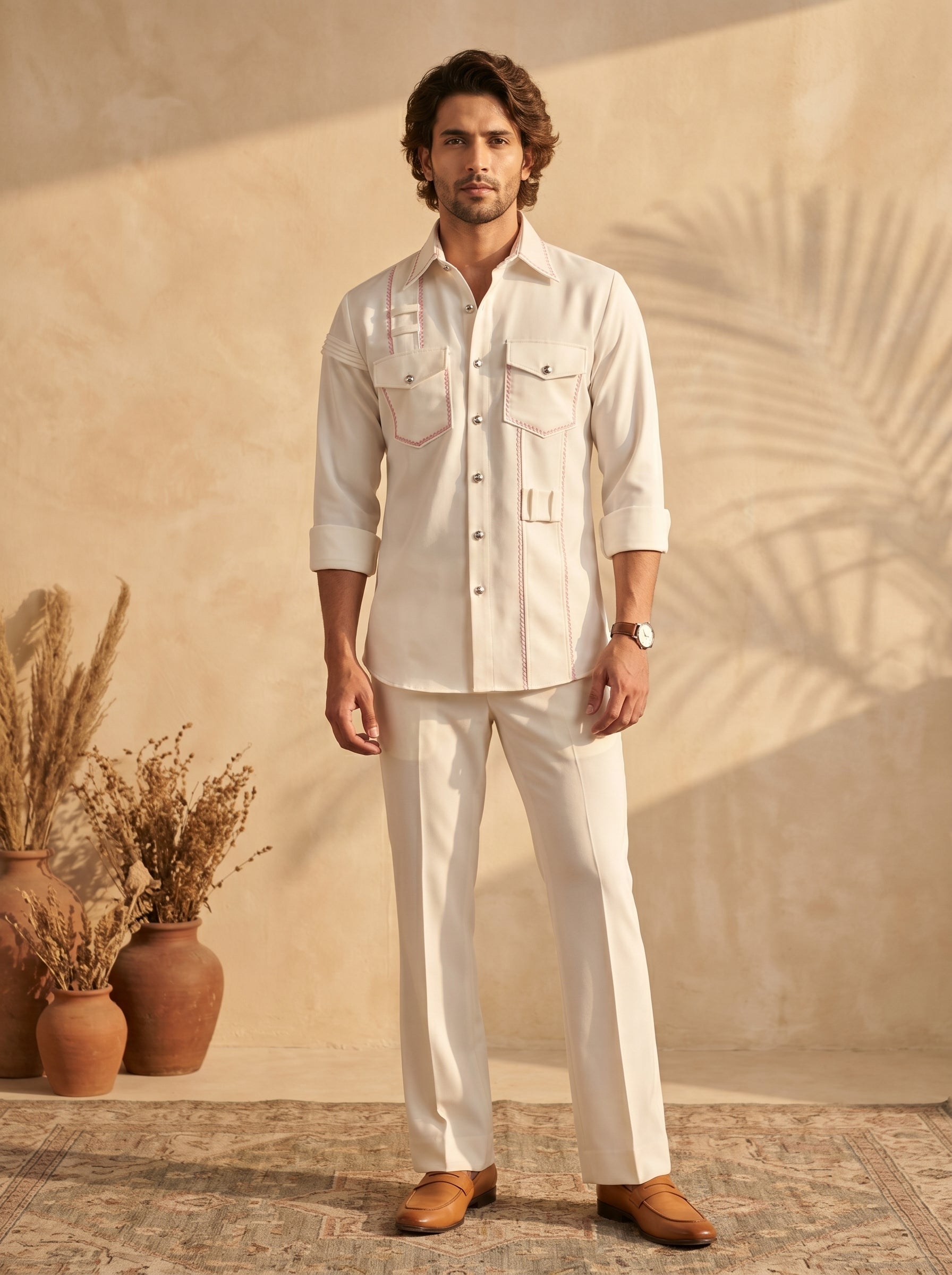 Thread work designer shirts with same pants (SH-NU03)