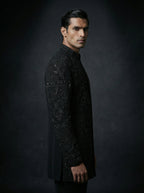 Black Jodhpuri with full hand embroidery