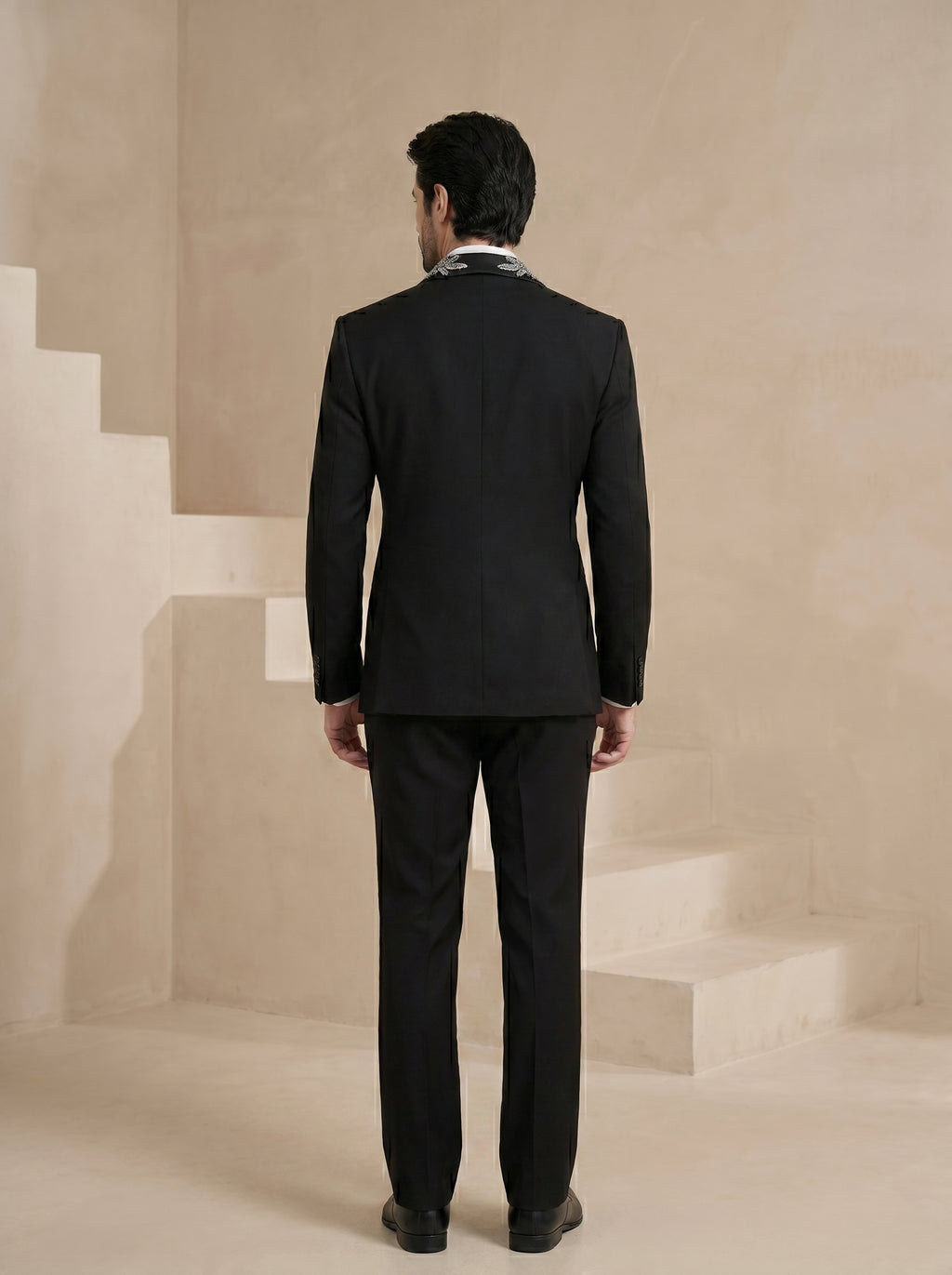Black Japanese Hand Embroidered Tuxedo
