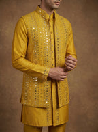 Silk Kurta Pajama Waistcoat Set