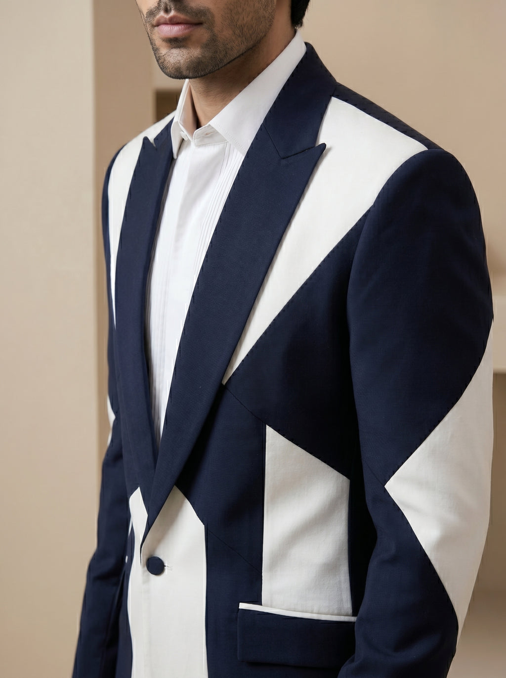 Blue Japanese Patch Work Suit