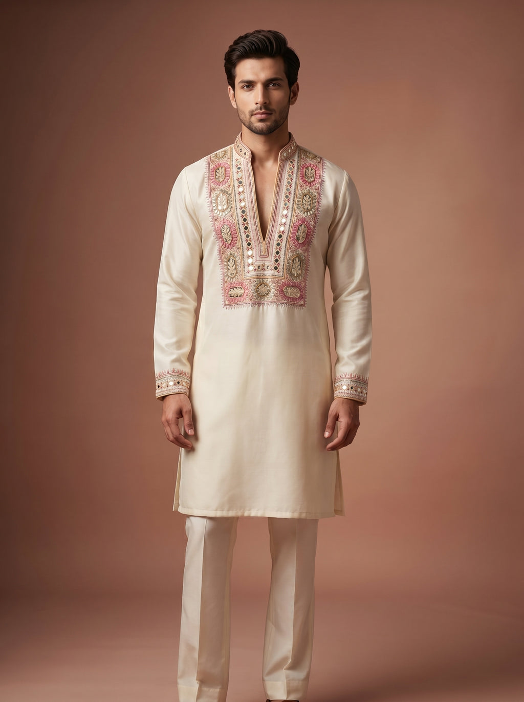 Japanese Hand Embroidered Kurta Pajama