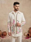 Shacket with Multi Color Thread Work