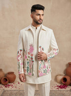Shacket with Multi Color Thread Work