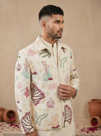 Japanese Shacket with Multi Color Thread Work