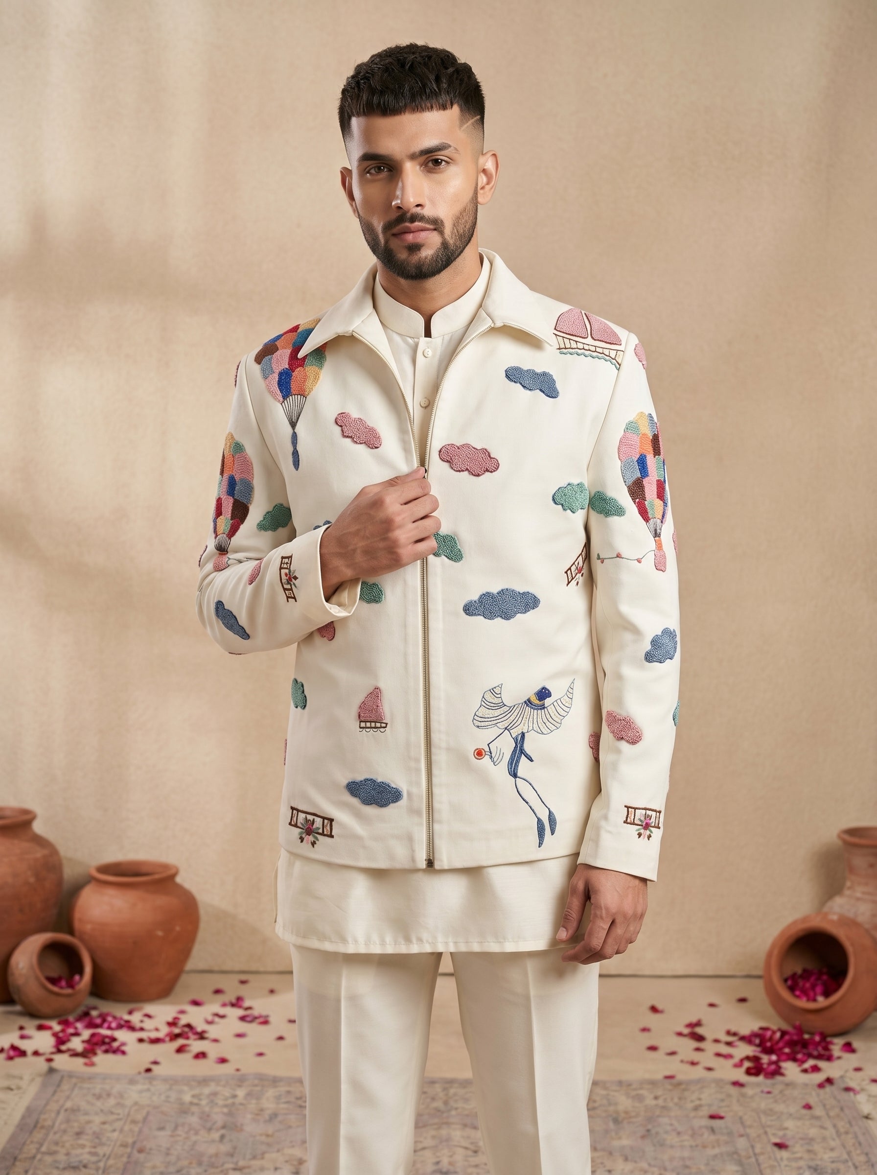 Shacket with Multi Color Thread and Hand Work