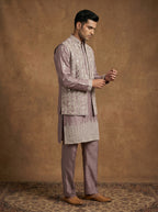 Silk Kurta Pajama Waistcoat Set