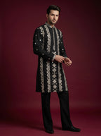 Silk Mirror Embroidered Kurta Pajama