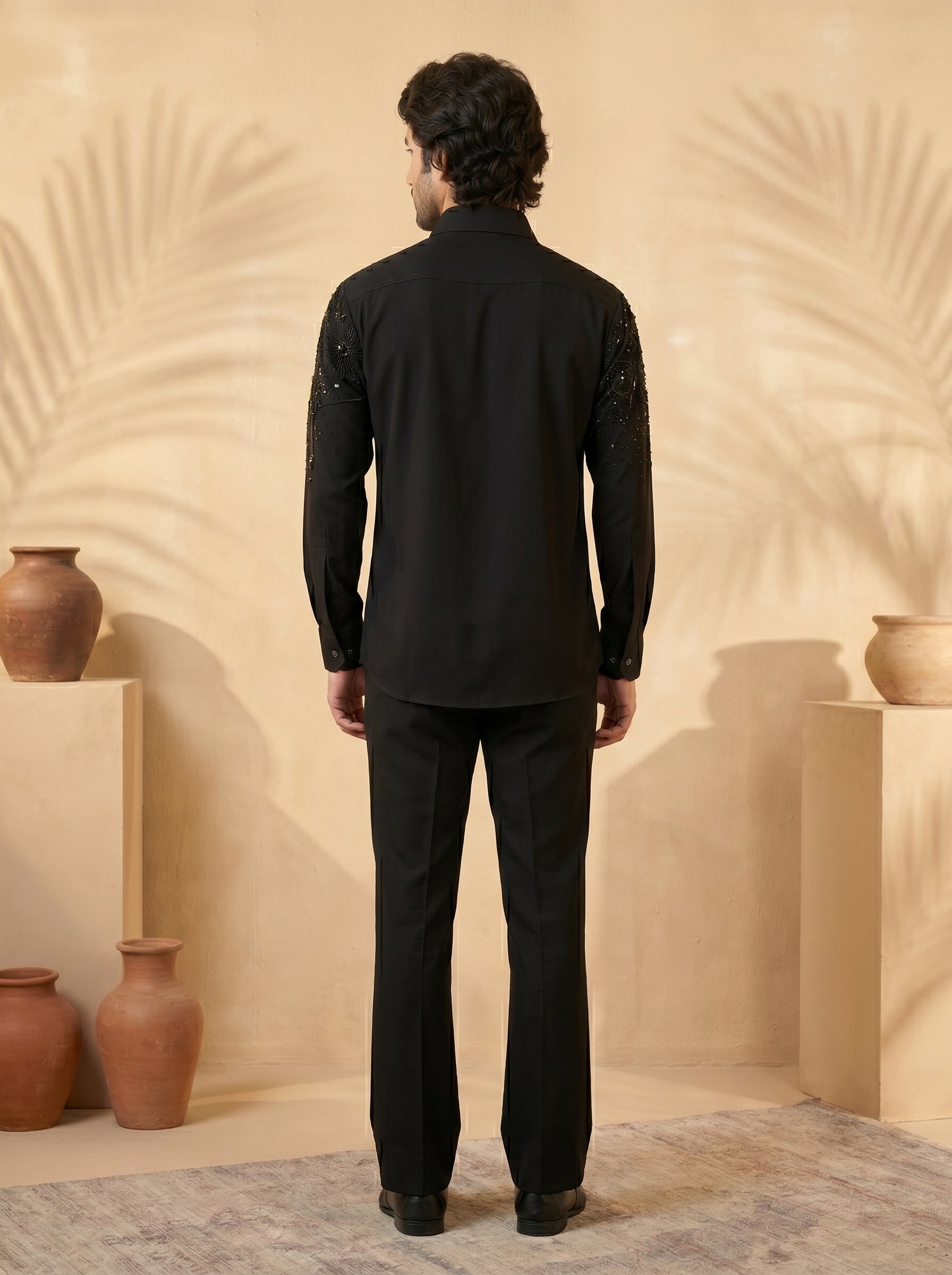 Hand embroidered designer shirts with same pants (SH-NU06)