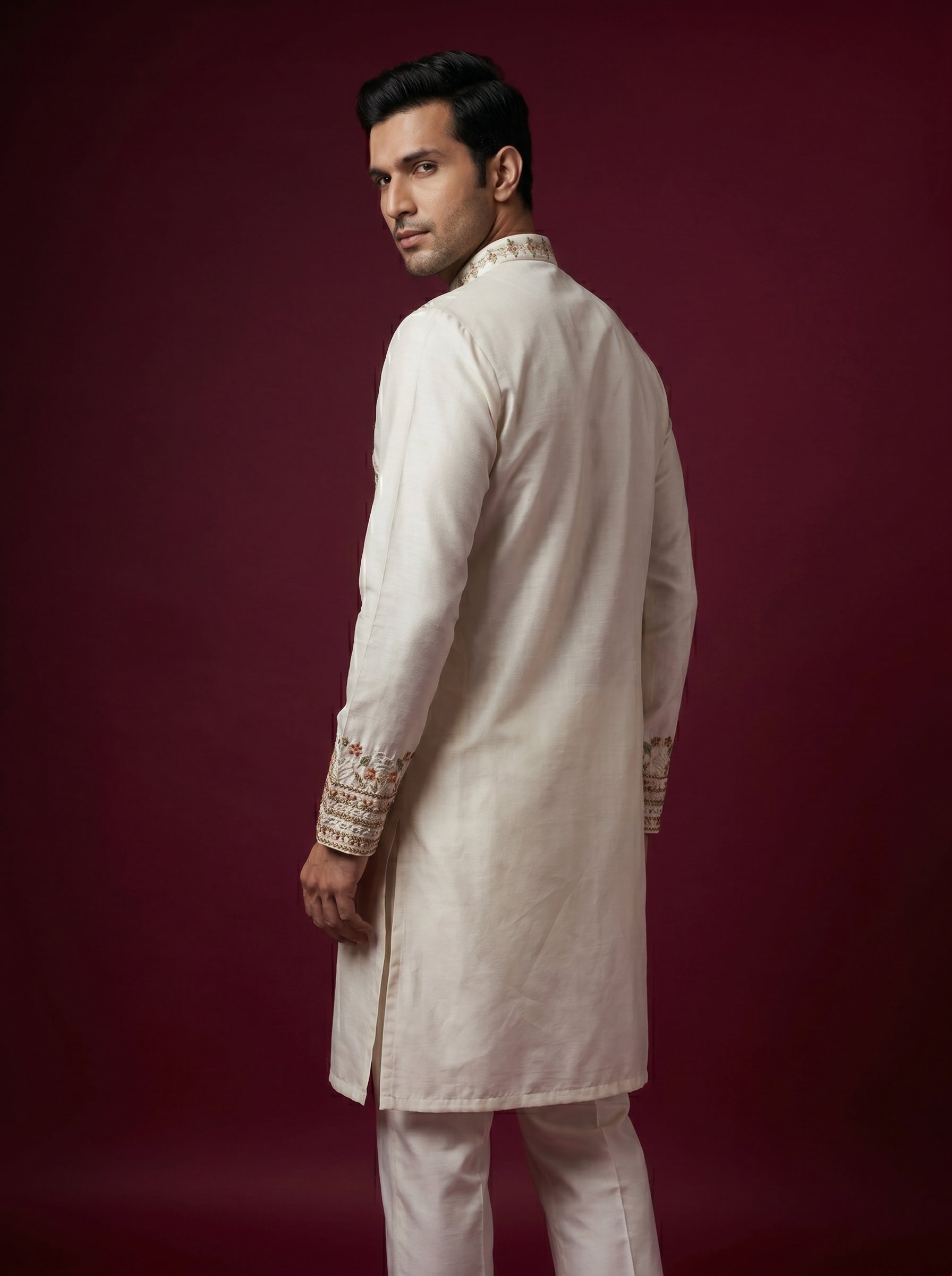 Japanese Hand Embroidered Kurta Pajama