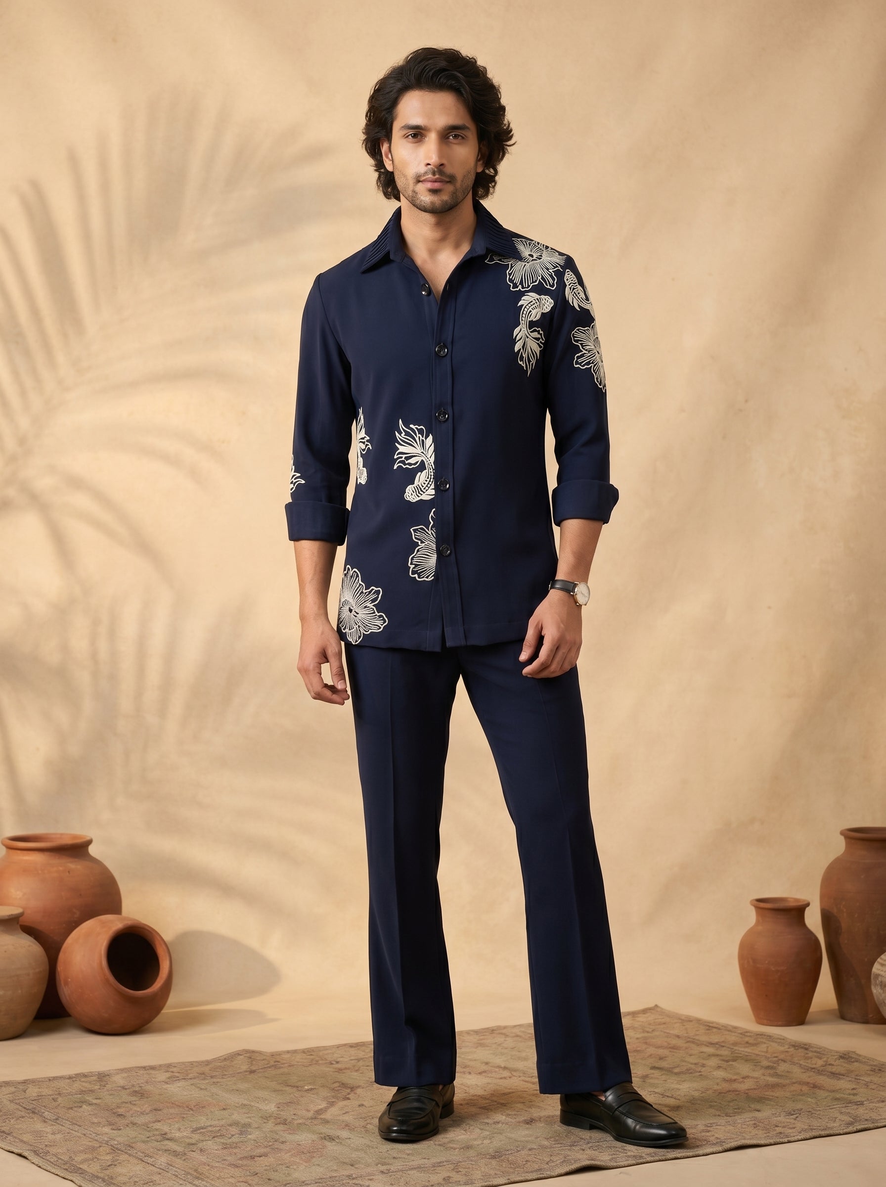 Thread work designer shirts with same pants (SH-NU04)