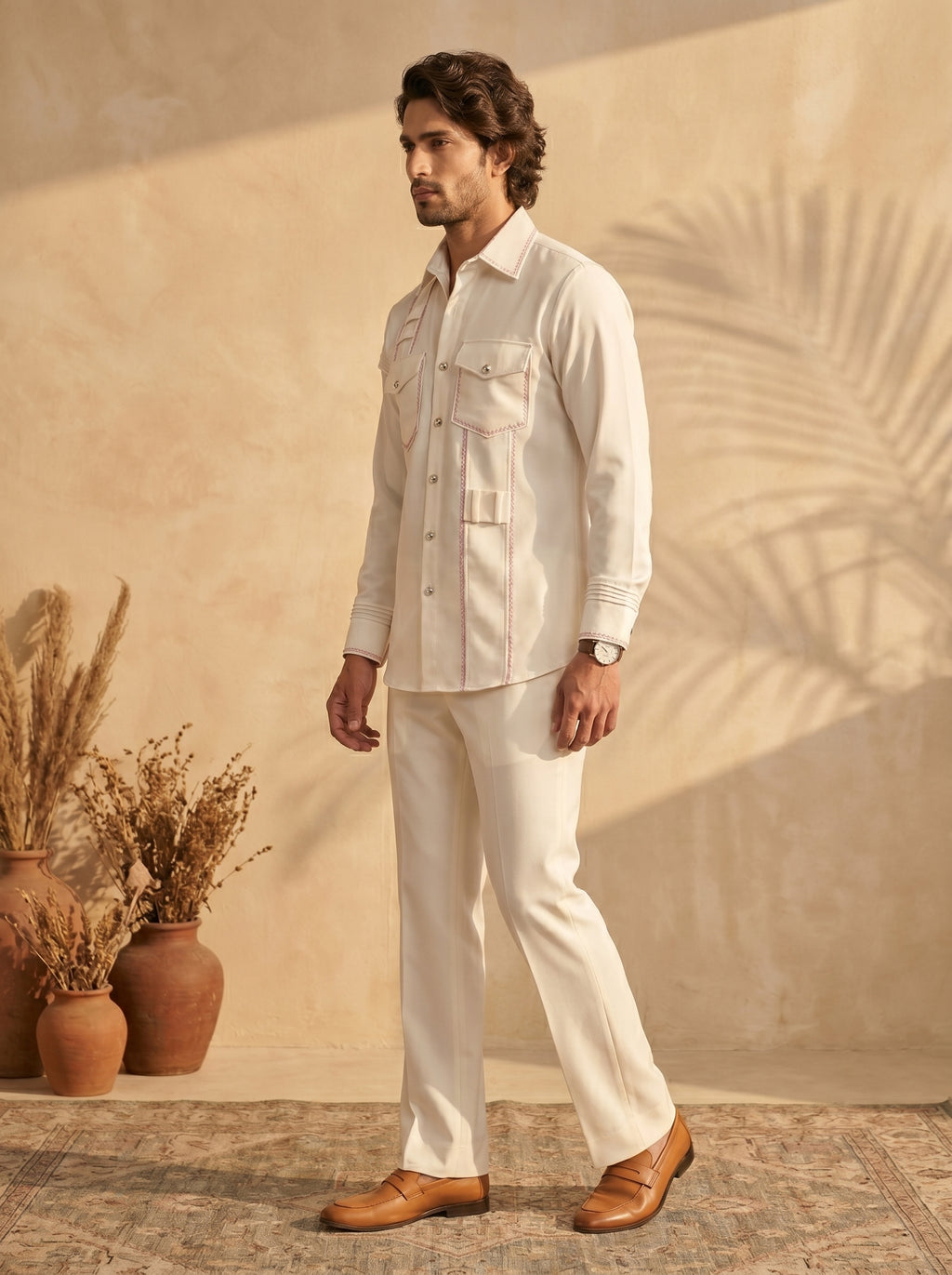 Thread work designer shirts with same pants (SH-NU03)
