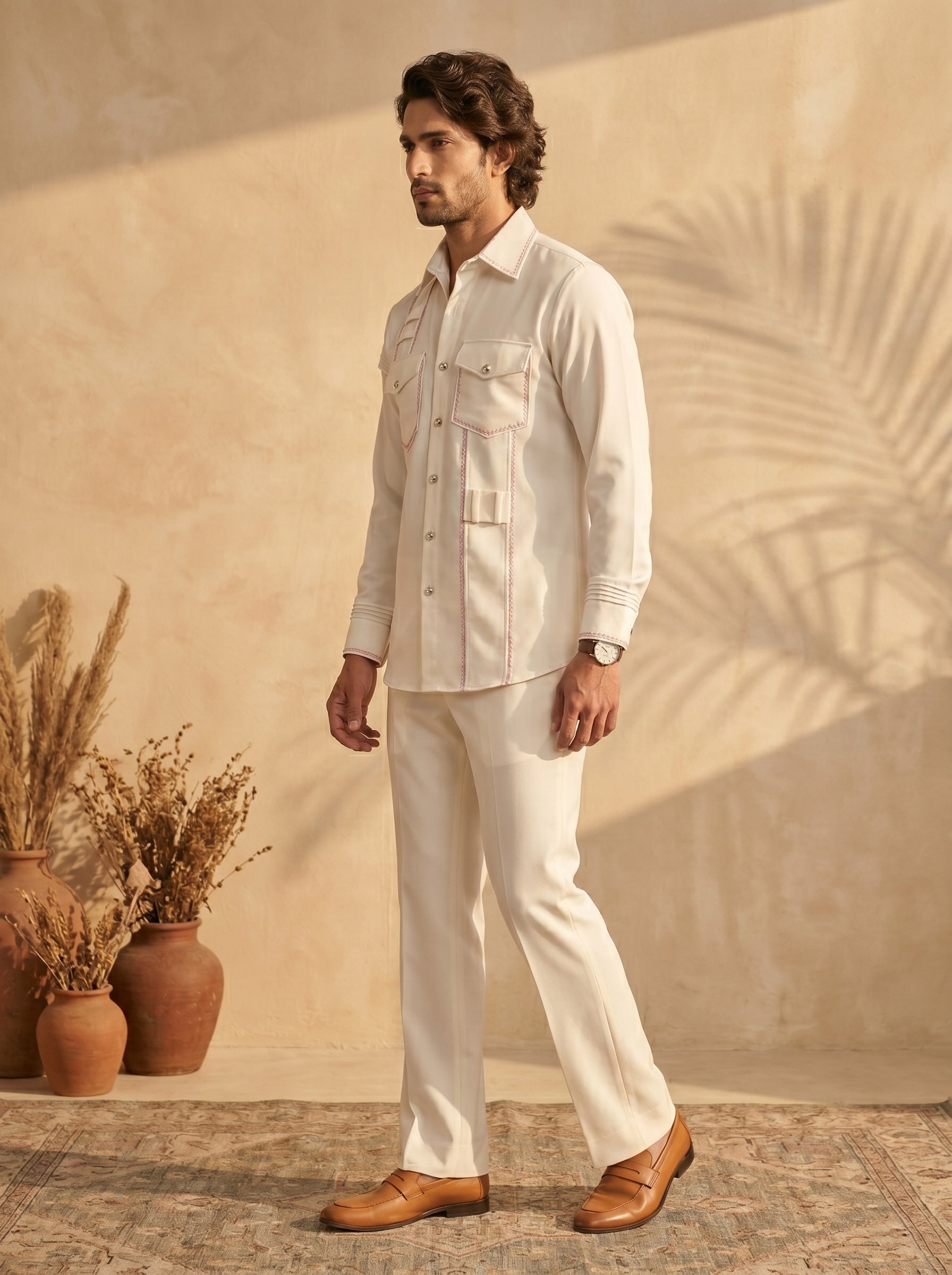 Thread work designer shirts with same pants (SH-NU03)