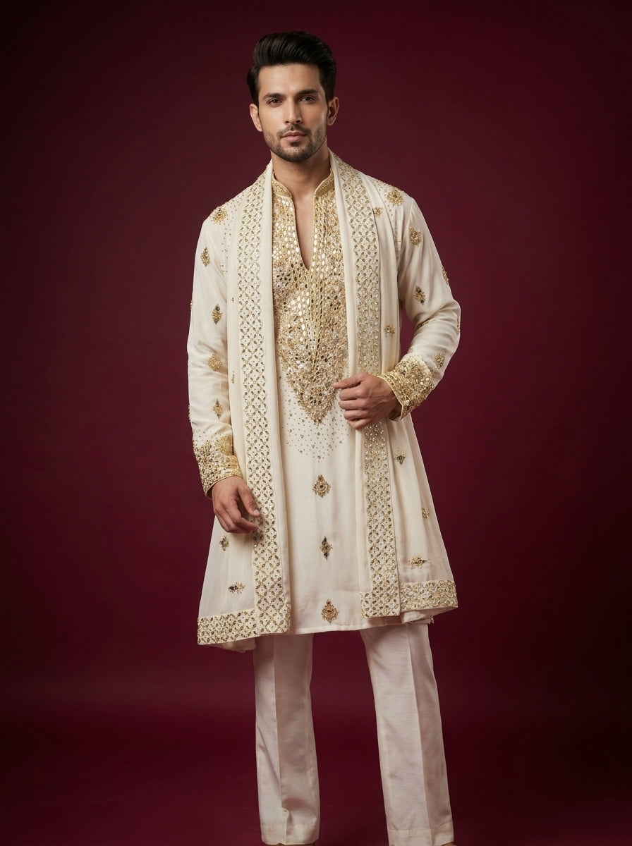 Japanese Hand Embroidered Kurta Pajama