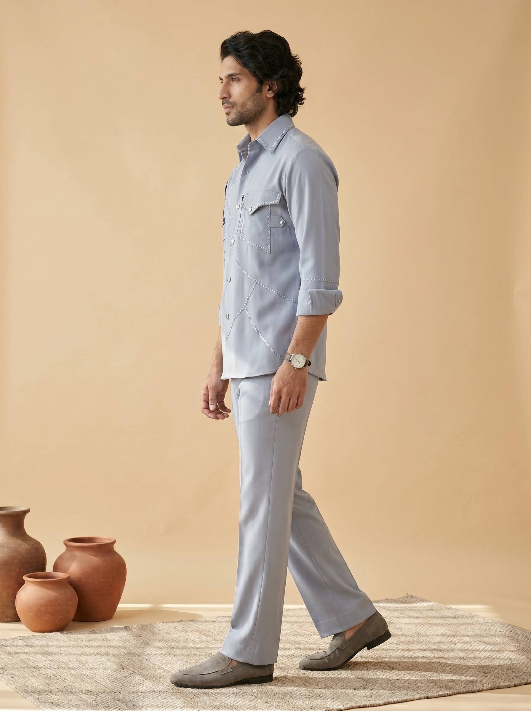Patch work designer shirts with same pants