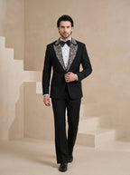 Black Japanese Hand Embroidered Tuxedo