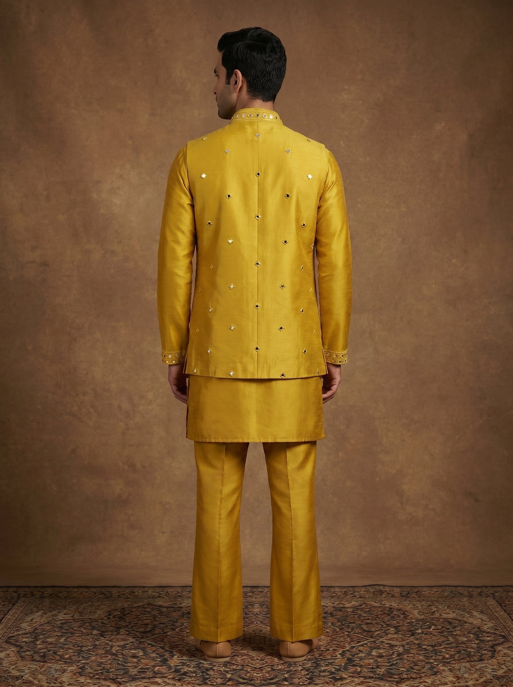 Silk Kurta Pajama Waistcoat Set