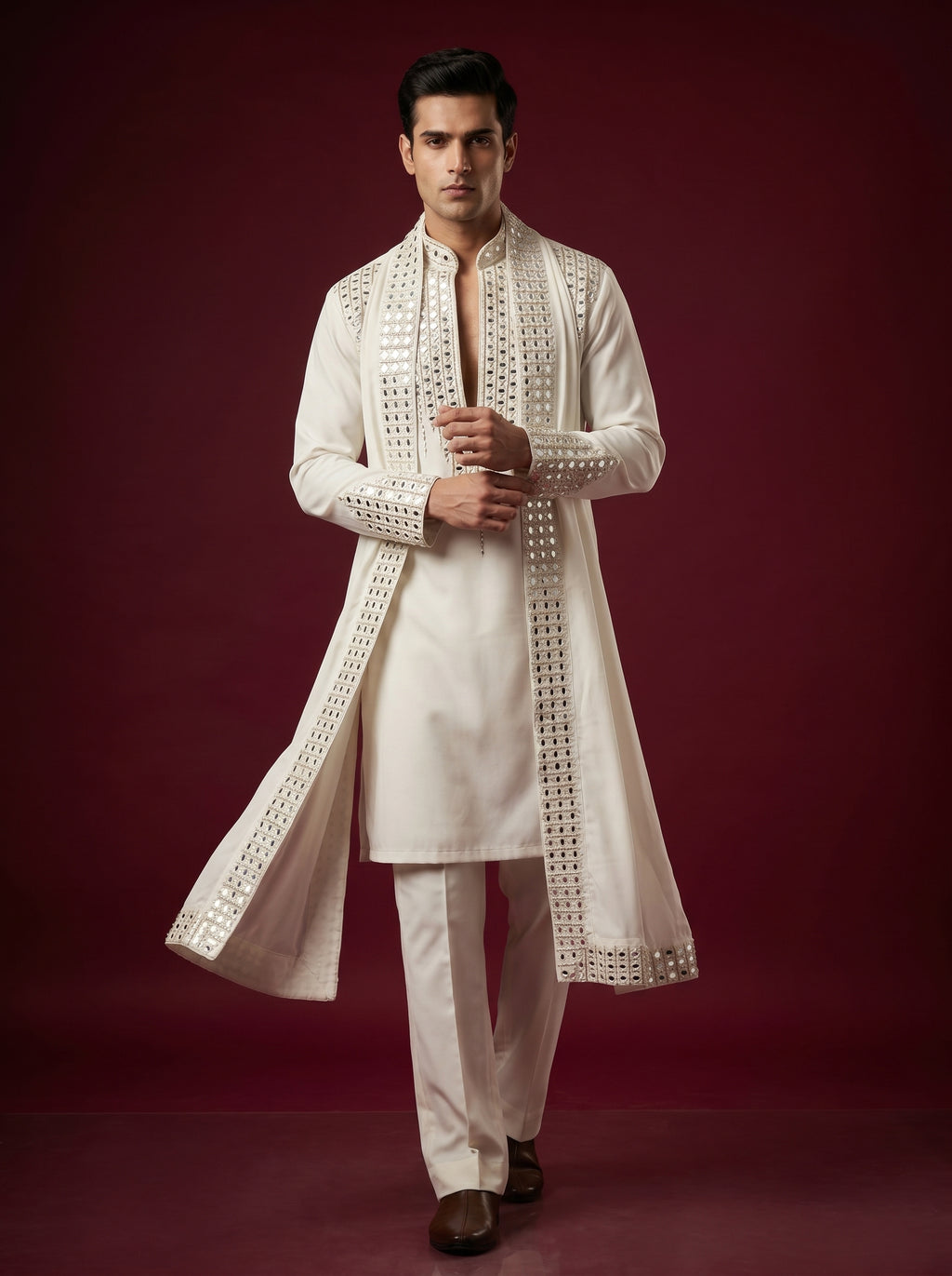 Japanese Hand Embroidered Kurta Pajama