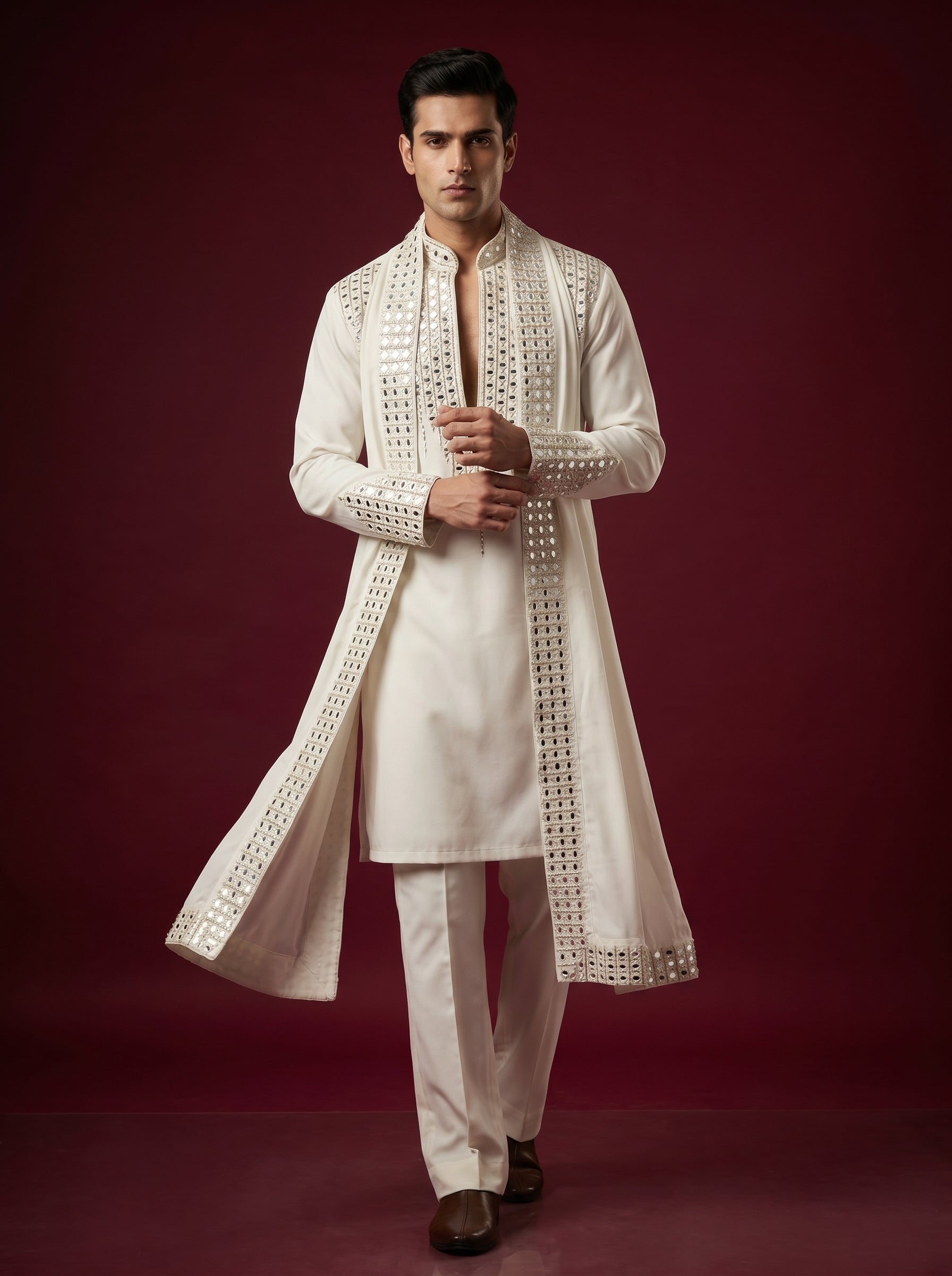 Japanese Hand Embroidered Kurta Pajama