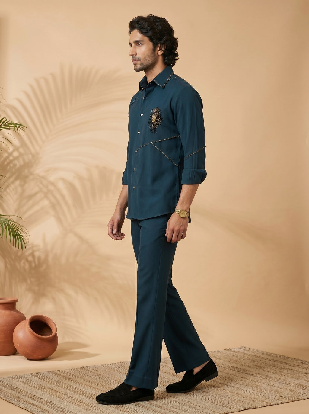 Hand Embroidered designer shirts with same pants (SH-NU01)