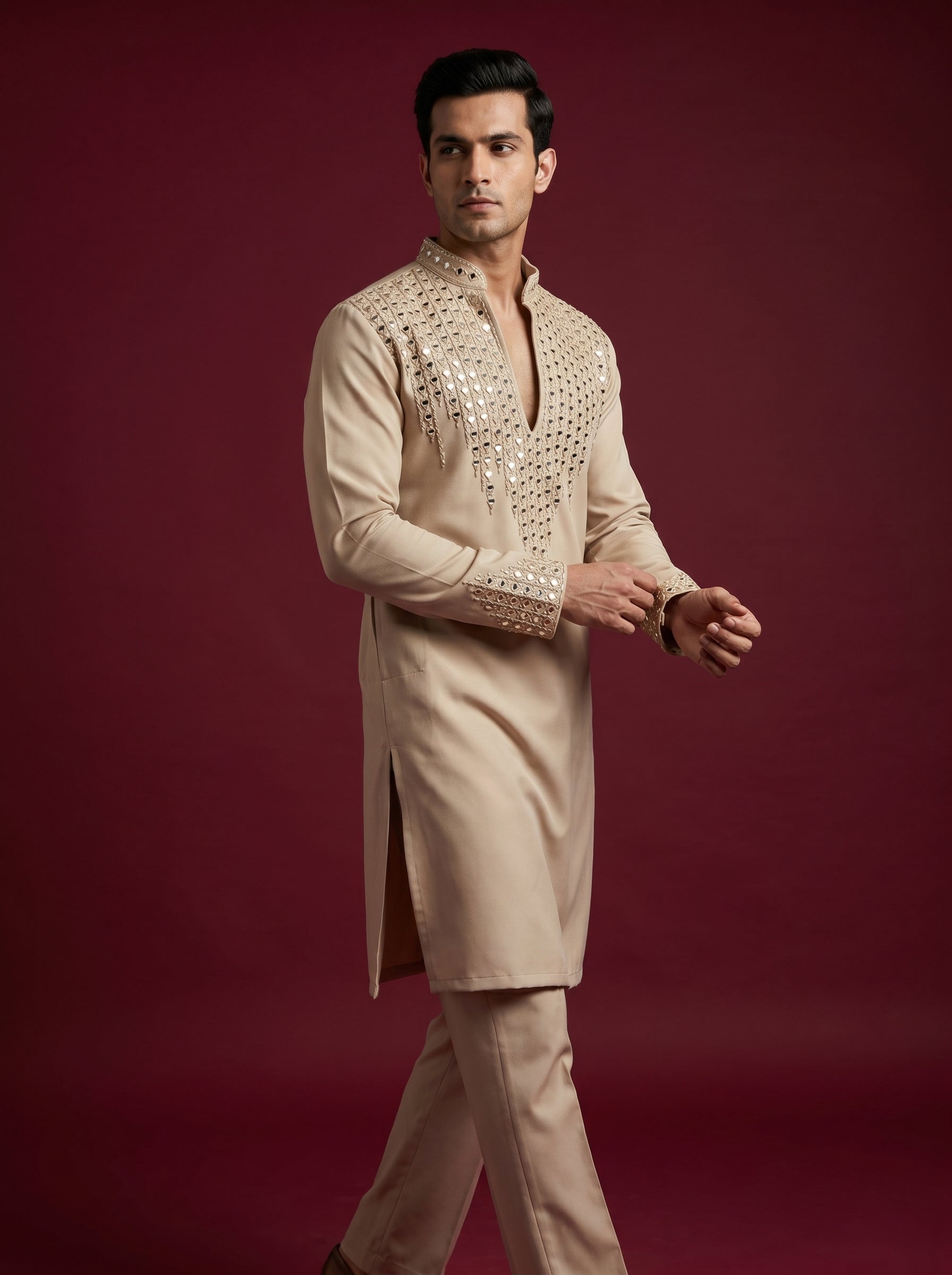 Japanese Hand Embroidered Kurta Pajama