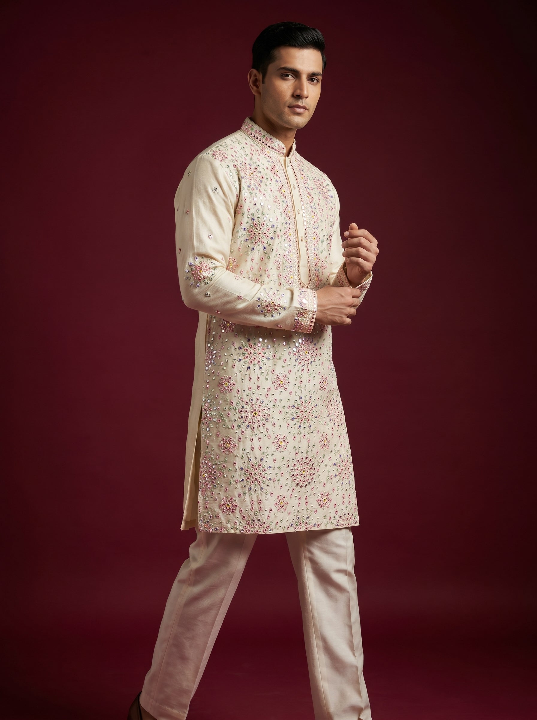 Japanese Hand Embroidered Kurta Pajama