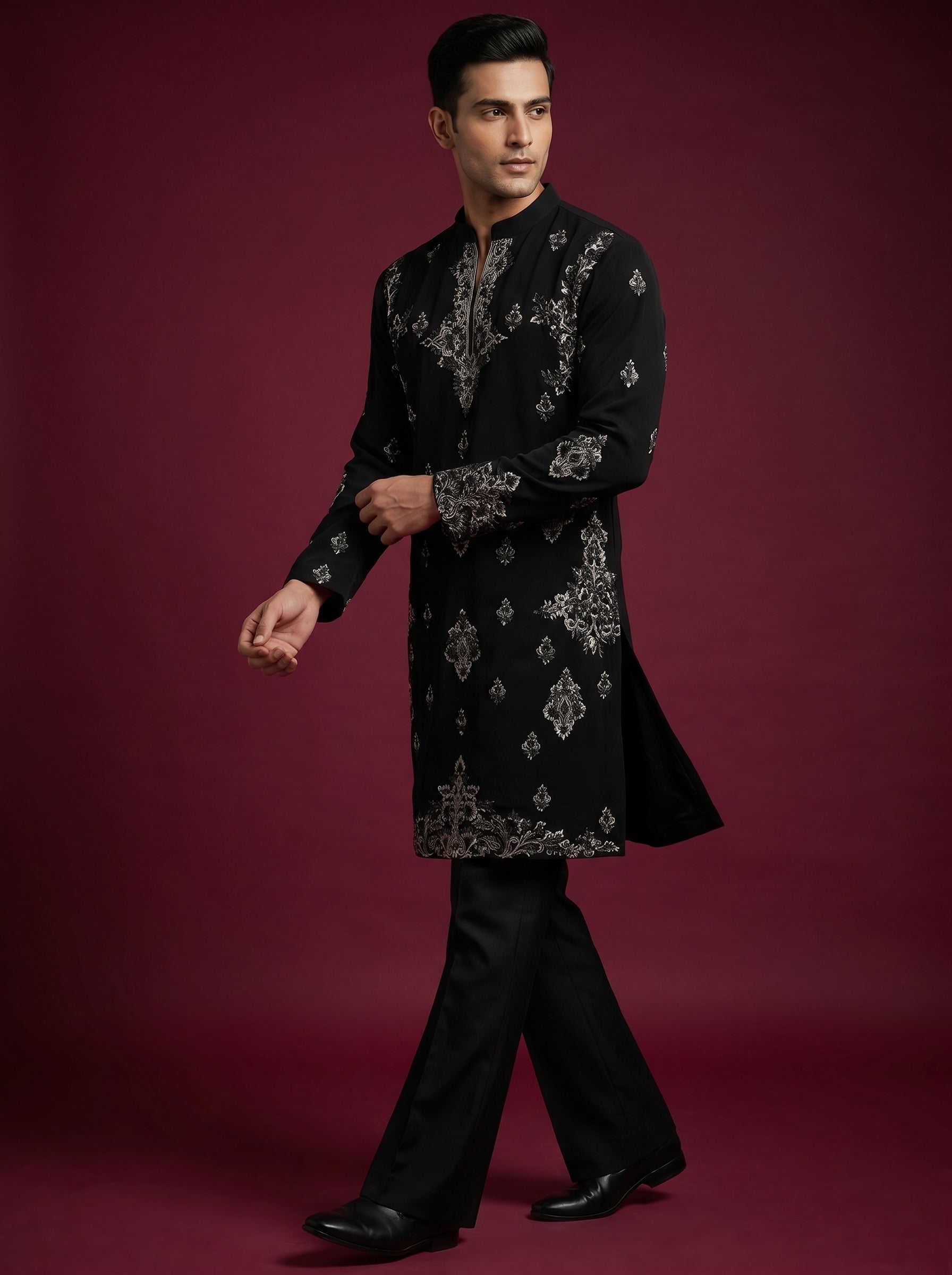 Japanese Hand Embroidered Kurta Pajama