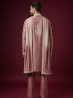 Silk Embroidered Kurta Pajama with Off White Bell Bottom