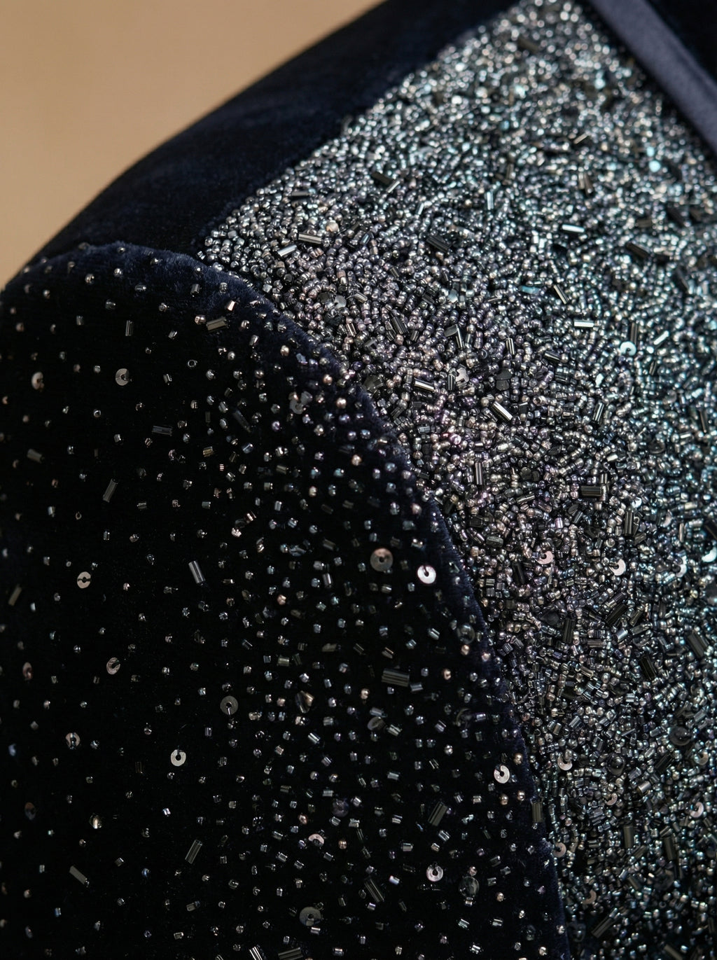 Velvet hand embroidered tuxedo